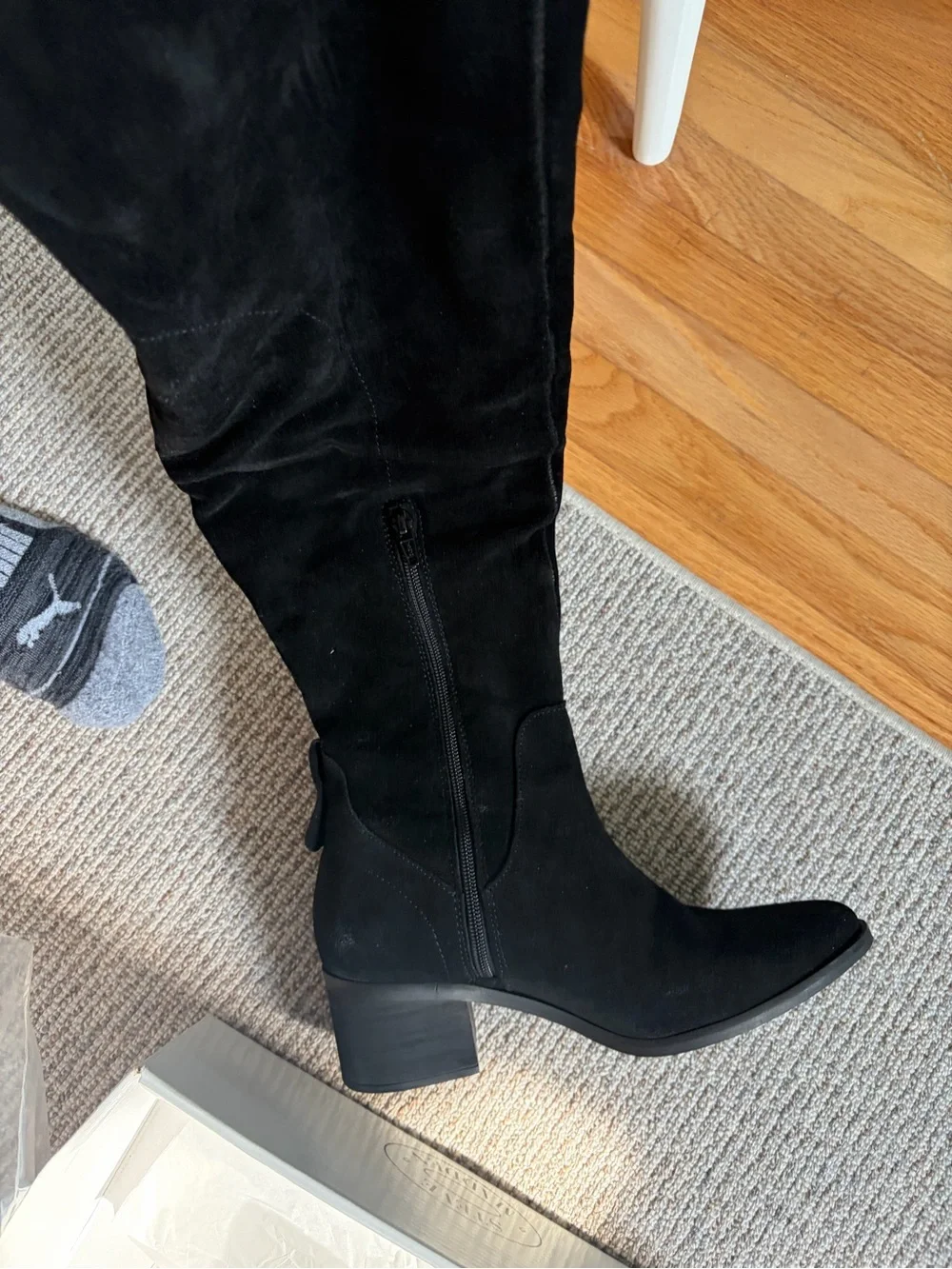 Steve Madden Black Over-the-Knee Stretch Boots
